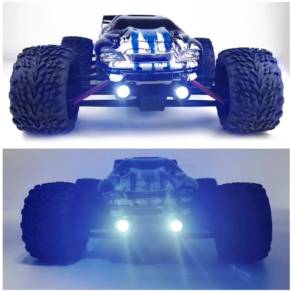 MIBIDAO Front & Rear LED Lights Spotlight Headlight Taillight Lamp For 1/16 Mini E-RVEO #71076-3 RC Crawler Buggy Car