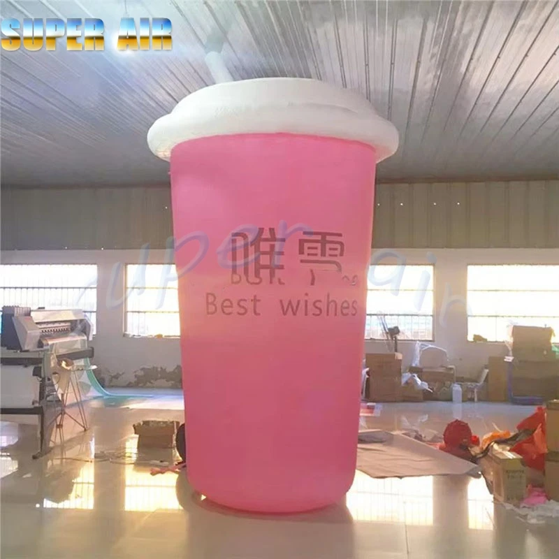 Taza inflable de té de la leche del producto personalizado del bonito diseño con el logotipo publicitario para la decoración