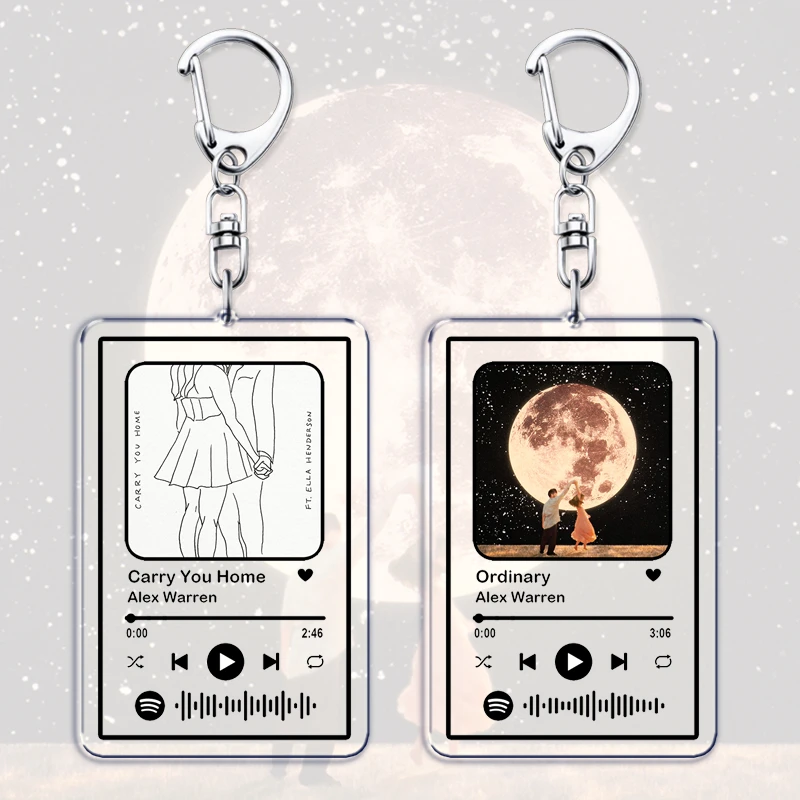 Popular Singer Songwriter Keychains for Women Accessories Bag Ordinary Carry You Home Music Songs Code Keying Jewelry Fans Gifts