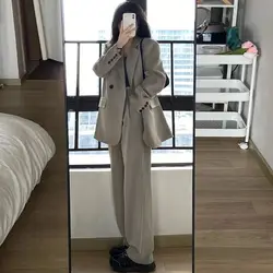 Fashion casual high-end blazer women's 2024 autumn and winter new Korean version loose and thin two-piece suit suit