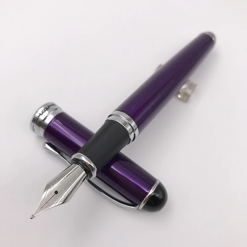 Jinhao X750 Fountain ปากกา0.7มม.Fine Nib โลหะคลิปเงินหมึกปากกาสำหรับเขียนโรงเรียนอุปกรณ์สำนักงานเครื่องเขียน