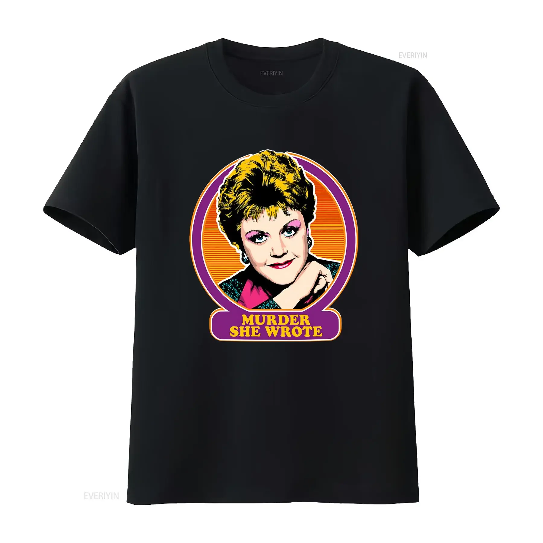Murder She Wrote T Shirt Iconic TV Show Logo Print Casual Round Neck All Season Fit for Fans Machine Washable vintage Washed