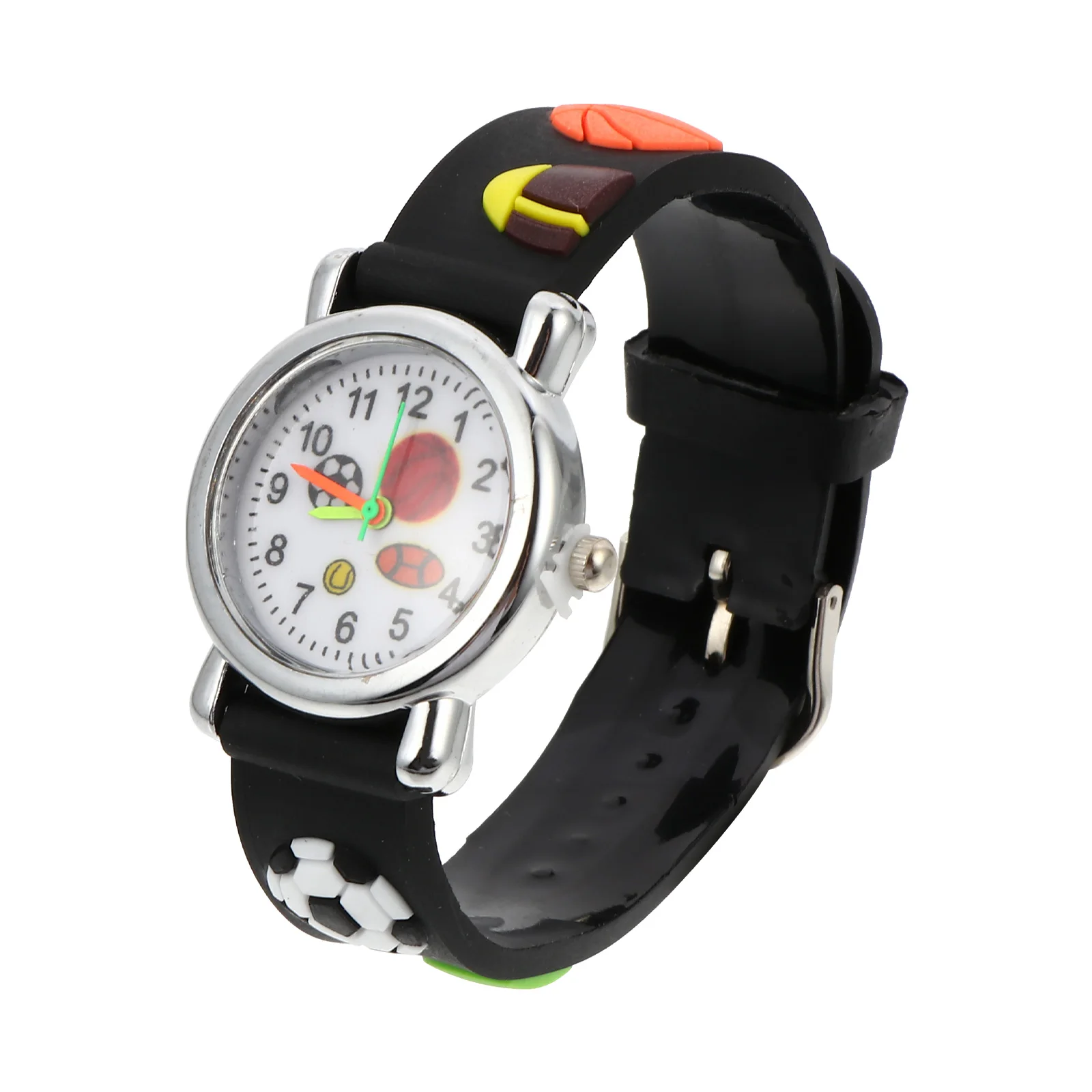 

Children Watch 3D Cartoon Lovely Wristwatch Black Buckle Stainless Steel Kids Birthday Gift Adjustable Strap Toddler Watches