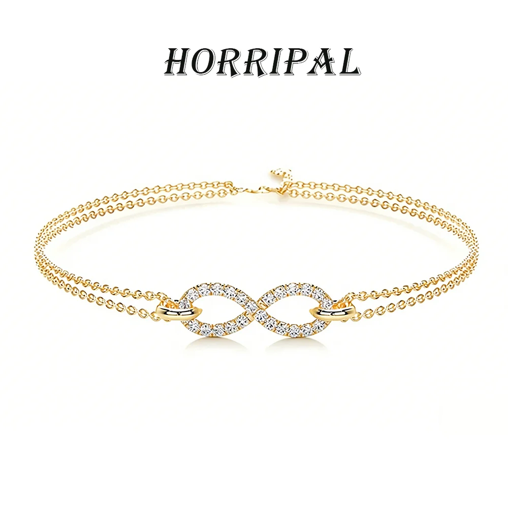 

Браслет HORRIPAL D VVS1 из муассанита в виде цепочки, штабелируемый, для женщин, сертифицированный GRA, из стерлингового серебра 925 пробы, для повседневной носки и вечеринок