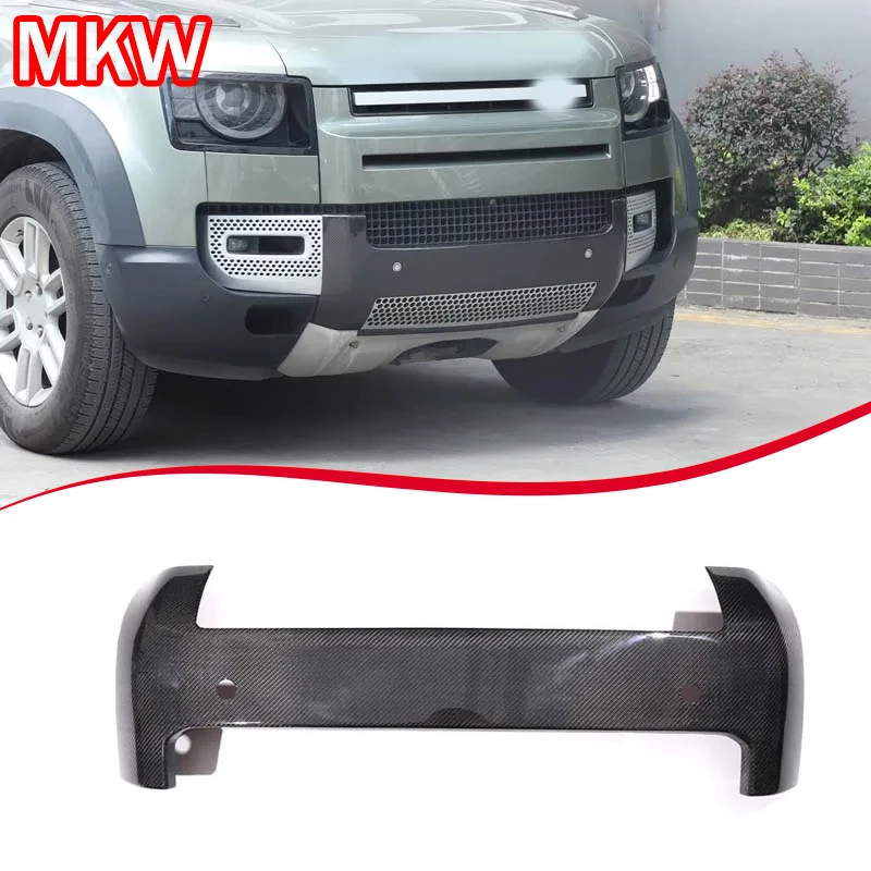 

Для Land Rover Defender 90 110 2020-2025 настоящее углеродное волокно автомобиля средней сетки передний бампер решетка декоративная рамка аксессуары