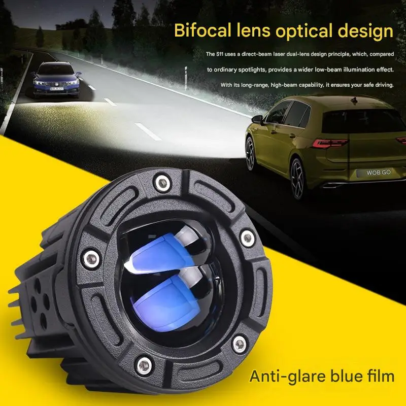 S11 Smart Waterproof 80W Bi LED Projector Headlight Work Light Car Motorcycle Driving Lamp Hi Lo Beam Universal Fog Light Kit