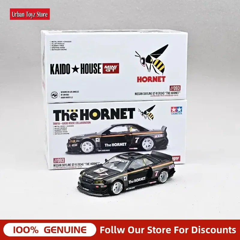 Image of 1:64 Kaido House × Mini GT Nissan Skyline GT-R R34 Tamiya Hornet V1 # 7 Druckguss-Legierungsmodellautos