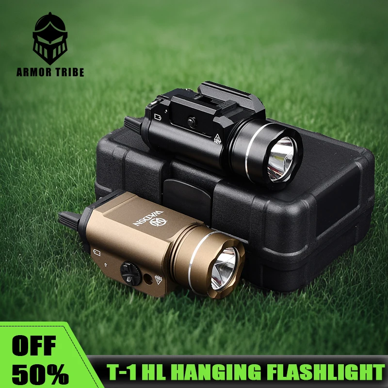 Tactics Metal T-HL Hanging Flashlight Pistol Strobe 800 Lumen White LED Hunting Weapon High Power Accessories Fit 20mm Rail