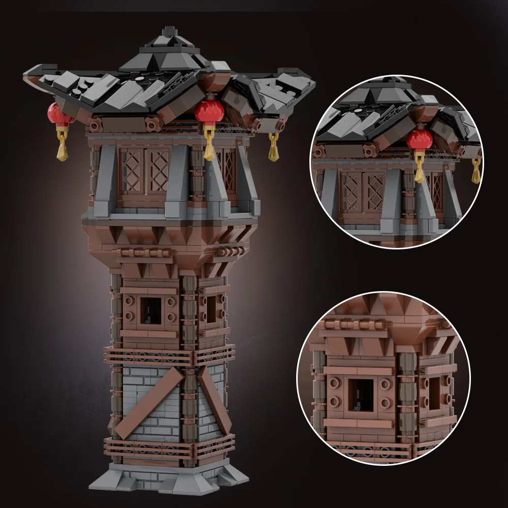 

MOC Asian Watchtower Building Block Set Toys Gift