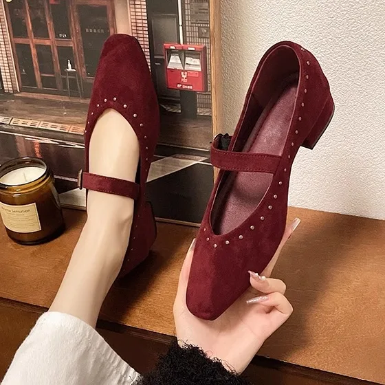 Lolita Shoes Genuine Leather Retro Pumps 2024 Women Fashion Heels Chunky Sandals All-Match Footwear Mary Jane Latest Branded Blo