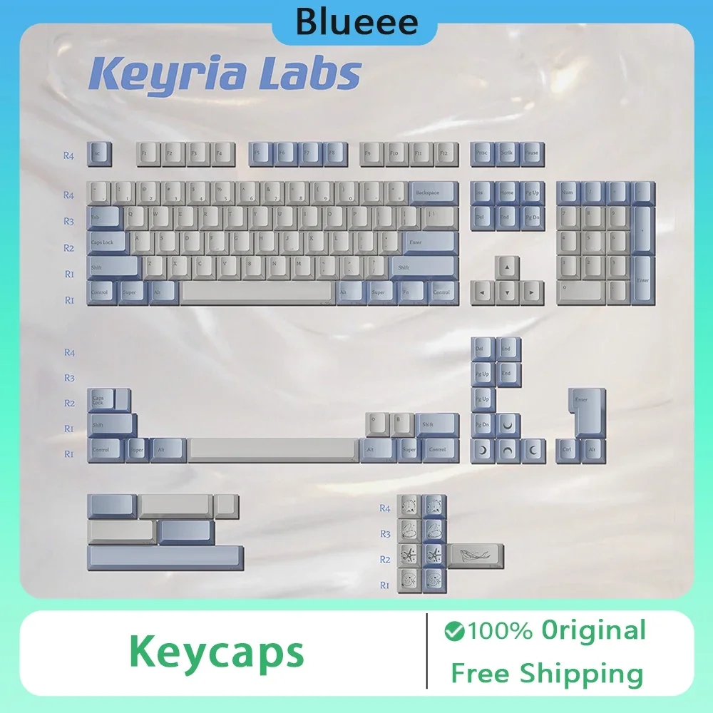 Keyria Labs Pearl Tears Theme Keycaps ABS Spraying Cherry Profile Keycap 137Keys For Customized Gaming Mechanical Keyboard