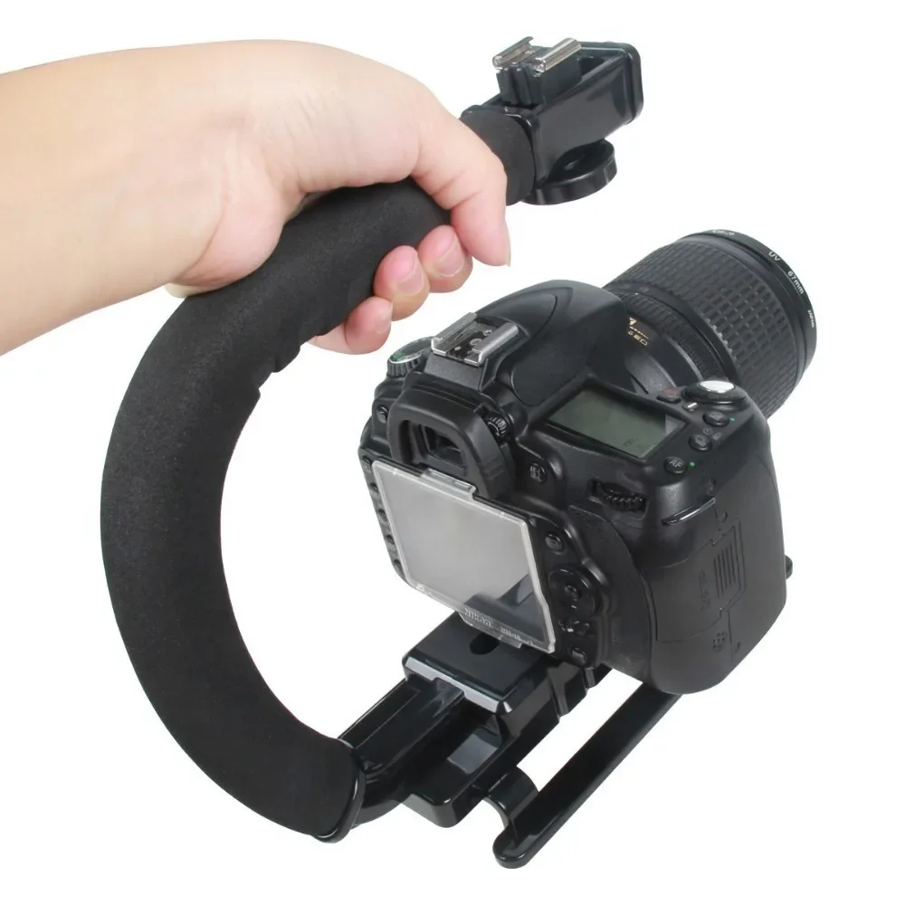 U C Shaped Holder Grip Video Handheld Stabilizer for DSLR Nikon Canon Sony Camera and Light Portable SLR Steadicam for Gopro U