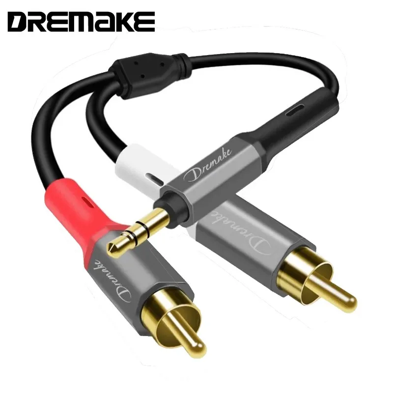 TRS Jack 3.5mm to 2RCA Cable Y Splitter Stereo Audio Cable for AV Receiver Speaker Smartphone Tablet DVD TV Speaker Amplifier