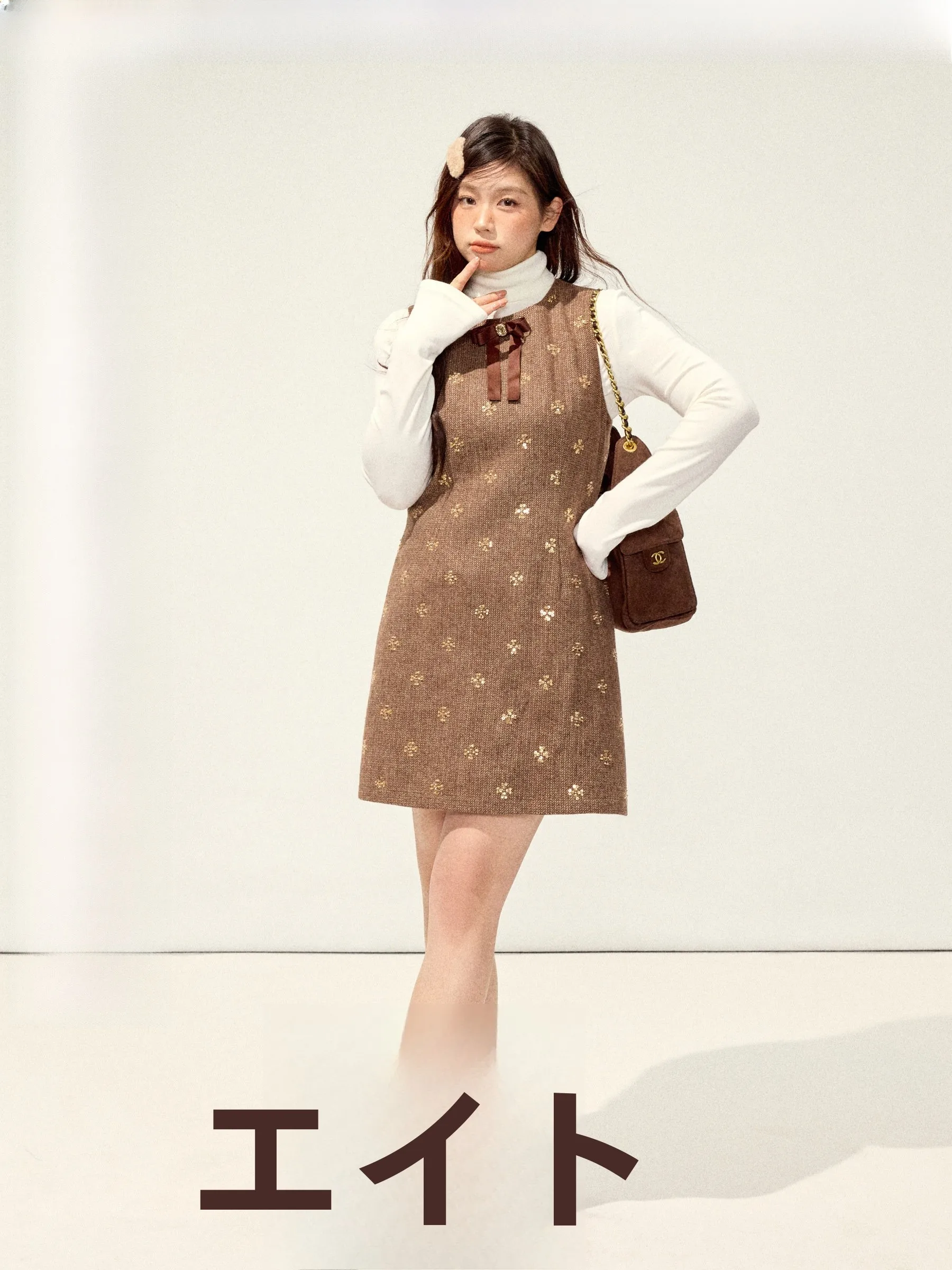 

JULULOOK plus Size Faion Set High Collar Vest Inner Wear Oaeal Bowl Large Size Vest ature Wealth Sensation Skirt