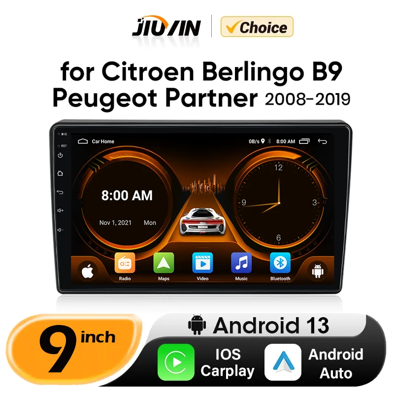 

JIUYIN Car Radio For Citroen Berlingo B9 Peugeot Partner 2008 - 2019 wireless CarPlay Android Auto car intelligent systems 2din