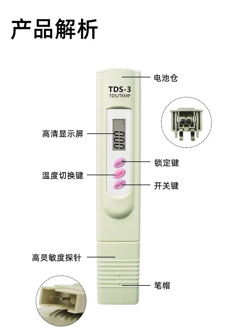 ИНСТРУМЕНТ TDS, ручка для проверки качества воды, питьевая вода, высокоточный бытовой чистый водопроводной воды, многофункциональный твердомер