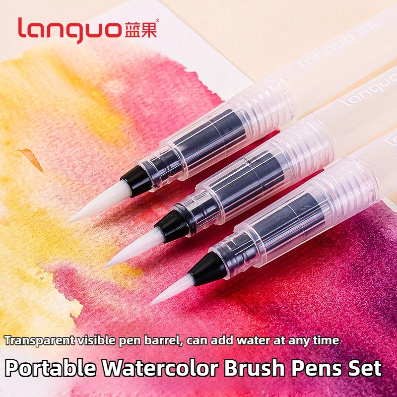 Languo Watercolor Brush Pens Refillable Watercolor Brush Pens Water Paint Brushes Art School Supplies For Watercolor Painting