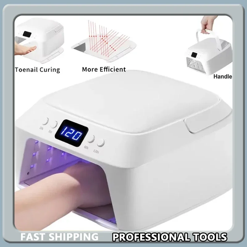 71 المصابيح الأشعة فوق البنفسجية مسمار مصباح المهنية 72 واط مجفف الأظافر مع وسادة اليد مساحة كبيرة الاستشعار الذكية للتقليم والباديكير