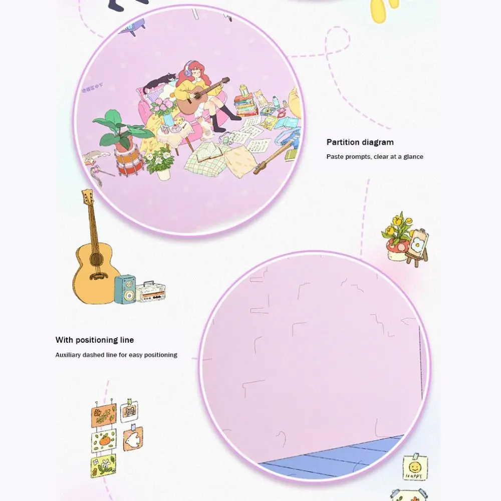 Music/Illustration Studio 3D Landscape Sticker Visual Stacking Decompression DIY Pocket Cabin Scene Stickers Scene Display