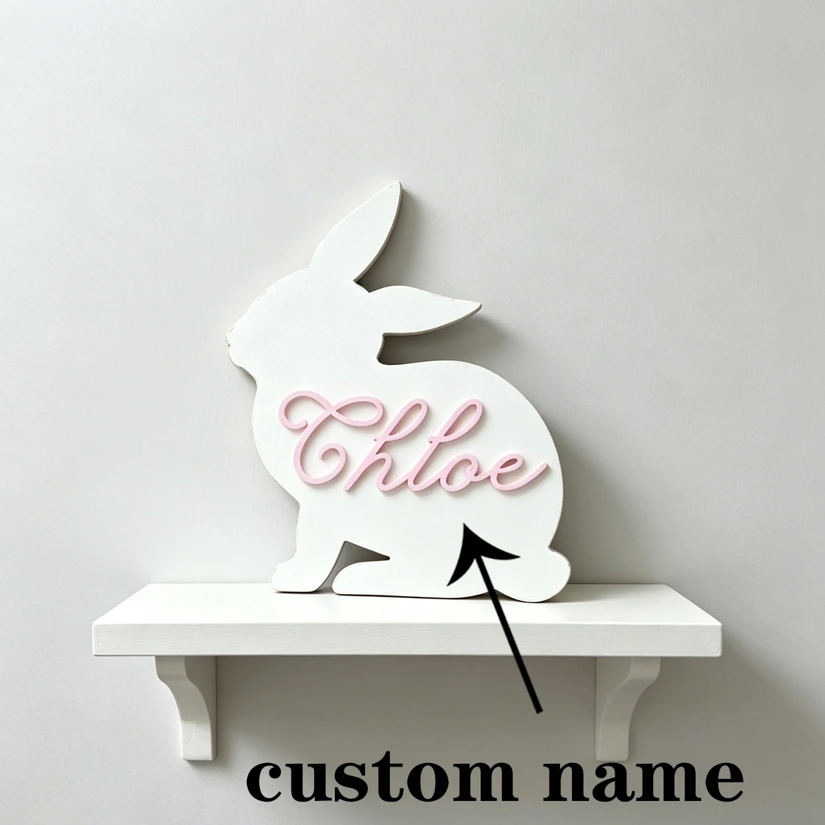 1Pc Custom Cute Bunny Name Woo - Baby Nursery Office recension och pris