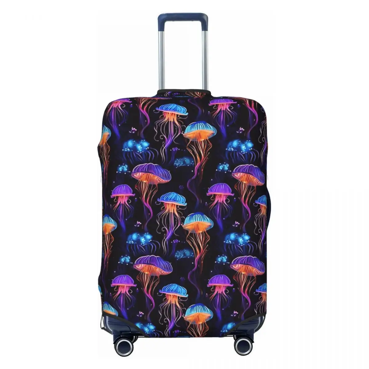 

Люминесцентный чехол для чемодана с радужной медузой, забавный защитный чехол для круизной поездки, чемодан для полета