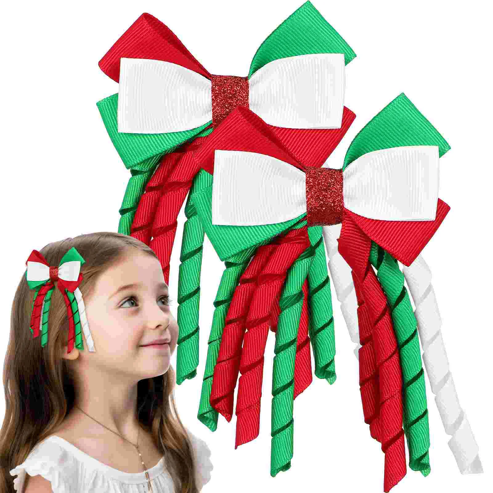 

2pcs Christmas Hair Bows Xmas Hair Clips Hair Decorations Christmas Party Decors Holiday Hair Bow Clips Christmas Headwear