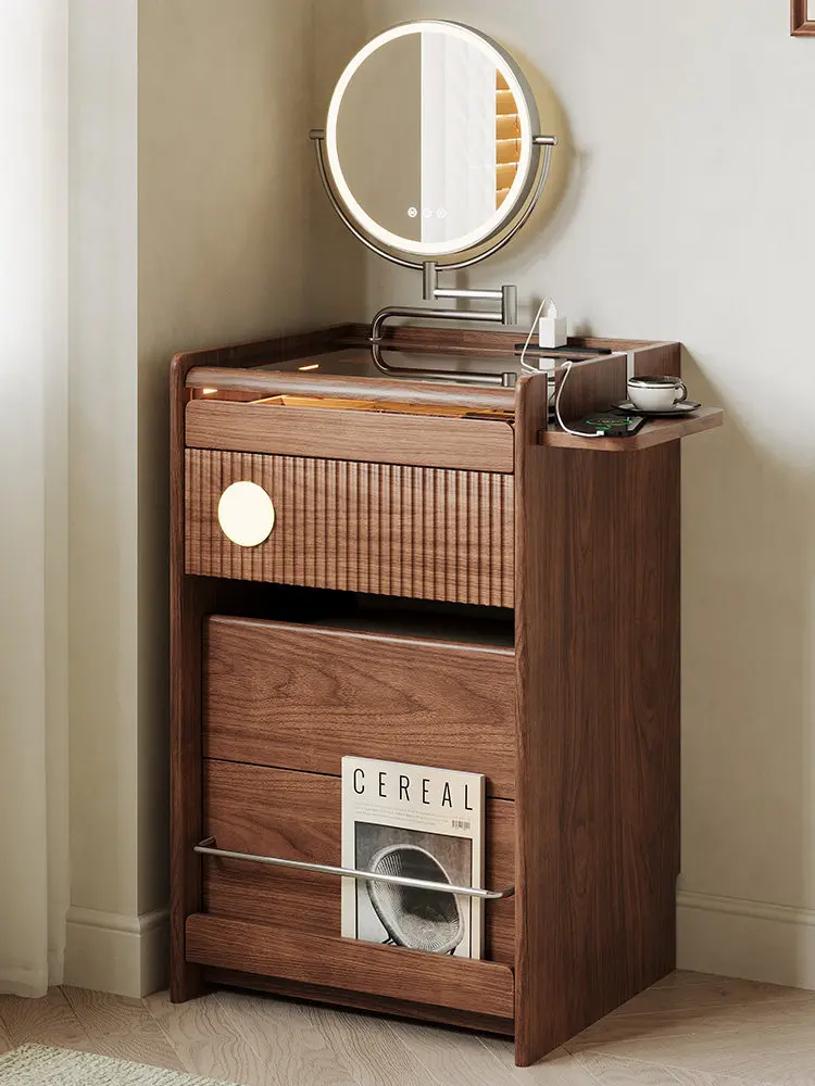

Hxl solid wood dressing table walnut bedroom bedside makeup table
