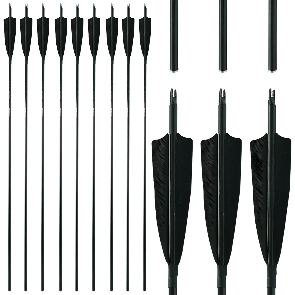 

6pcs Archery Carbon Arrows Sp300 340 400 500 600 700 800 30/32inch ID6.2mm Compound Bow Arrows Bow Hunting