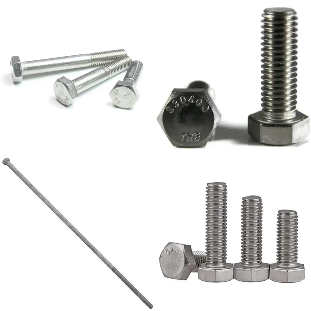 مسامير سداسية من الفولاذ المقاوم للصدأ 18-8 A2-70 M12-1.75 × 90 مم، 125 عبوة، خيط خشن، ملولبة جزئيًا، طول الخيط 2.25، طويلة #1