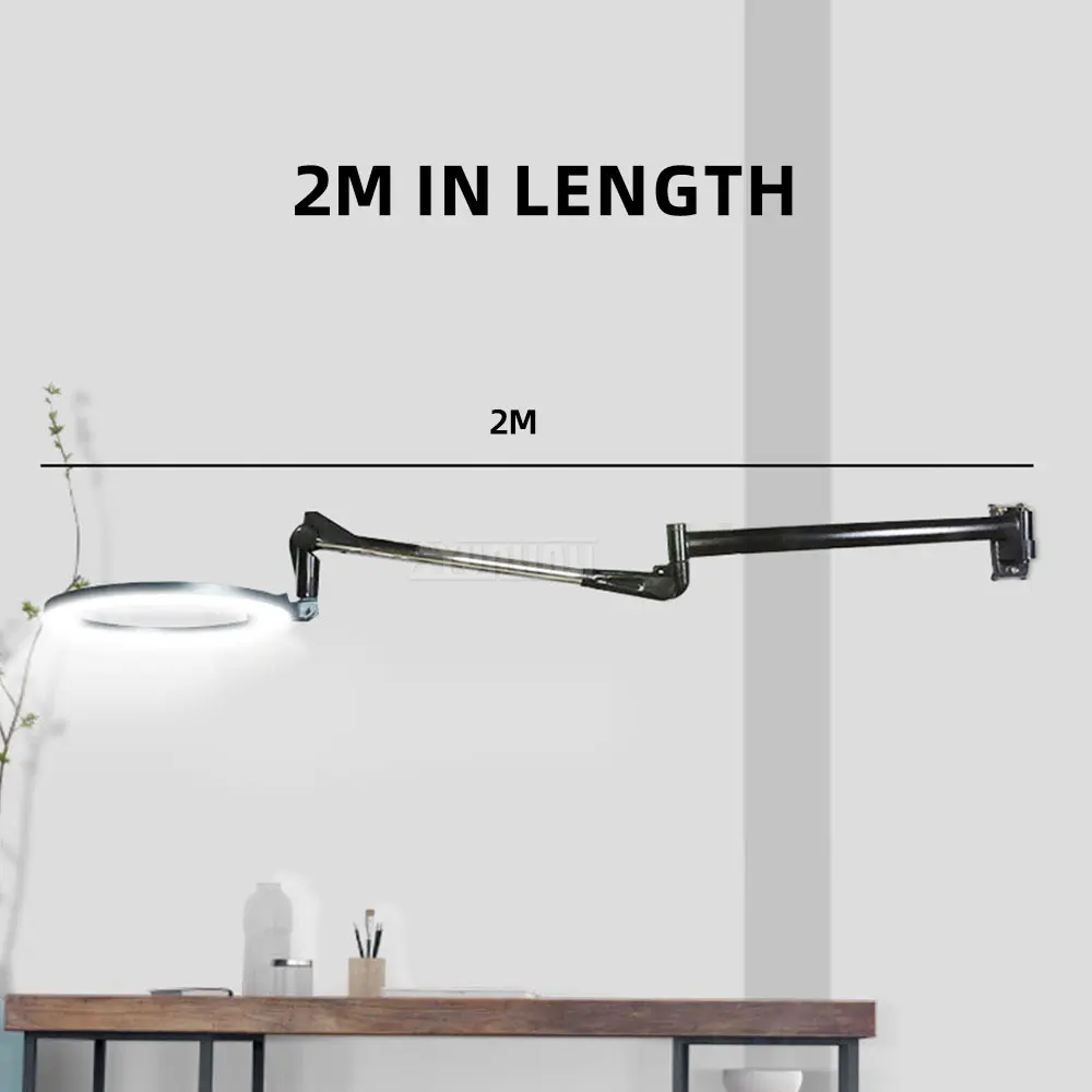 Tattoo Work Lamp Wall Shadowless Lamp Ring Large Aperture Fill Light Hanging Arm Hanging Adjustment Super Bright