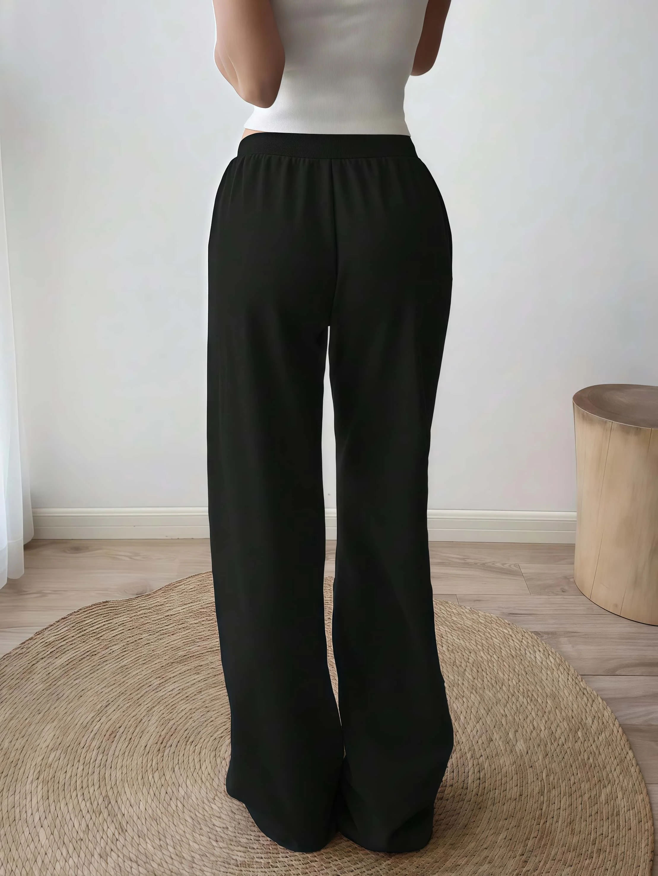 American Style Minimalist Digital 3D Printed Wide Leg Pants with A Drape That Covers The Flesh Lazy Style and Loose Casual Pants