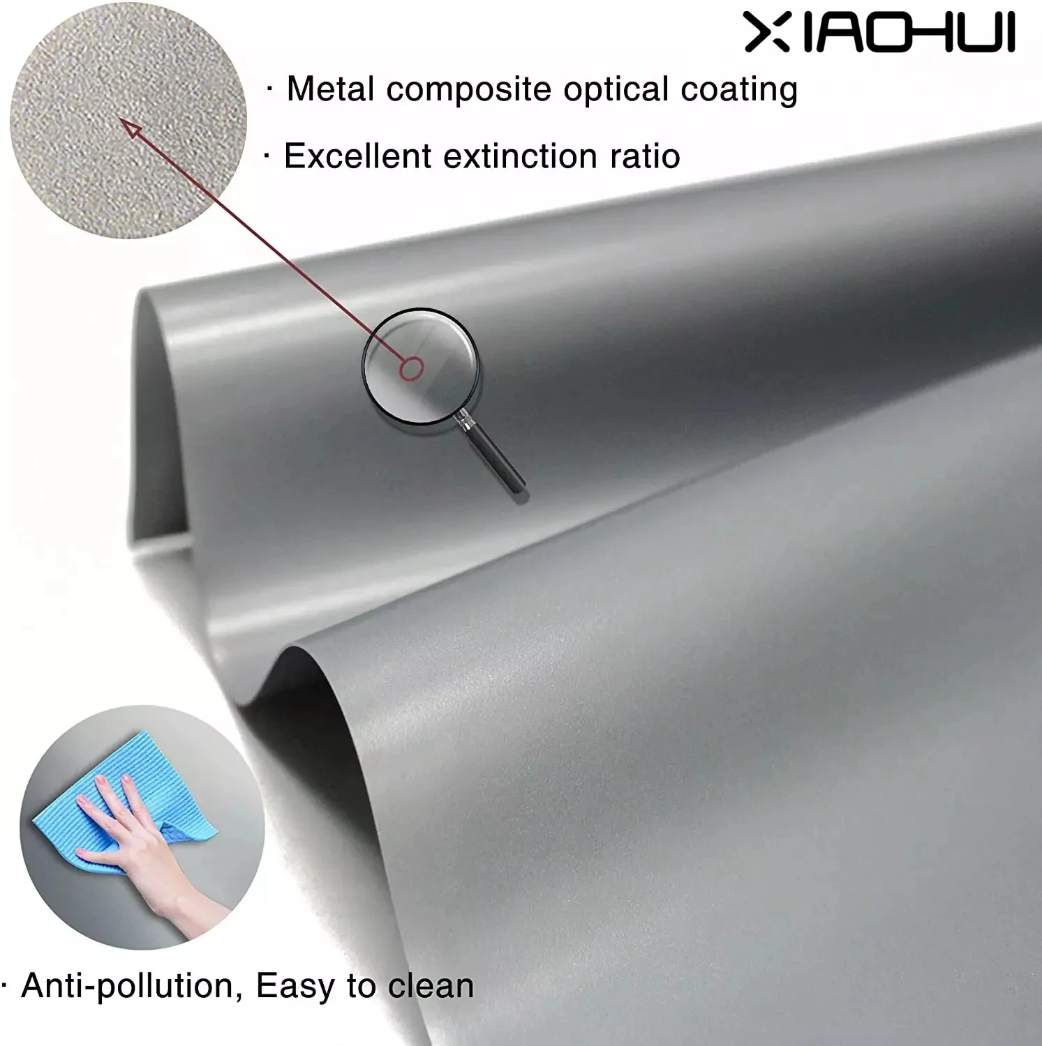 DAHUI Projector Screen Simple 16:9 Anti-Light Curtain 60 Inches Home Outdoor Office Portable 3d HD Metal Gray