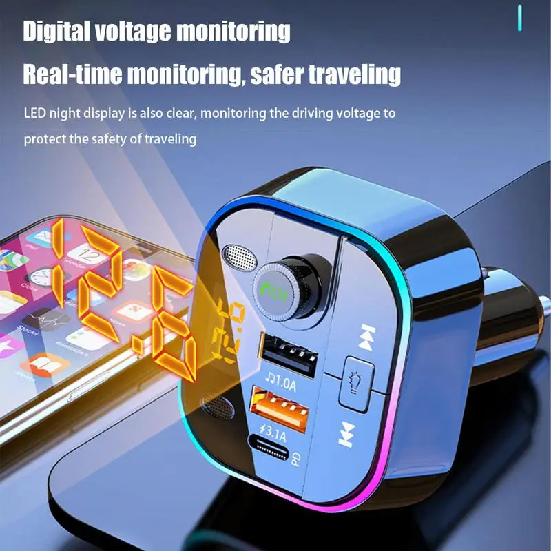 

FM-передатчик для автомобильного радиопередатчика Mp3-плеер аудиоприемник для транспортных средств многофункциональные колонки порты для зарядки транспортных средств