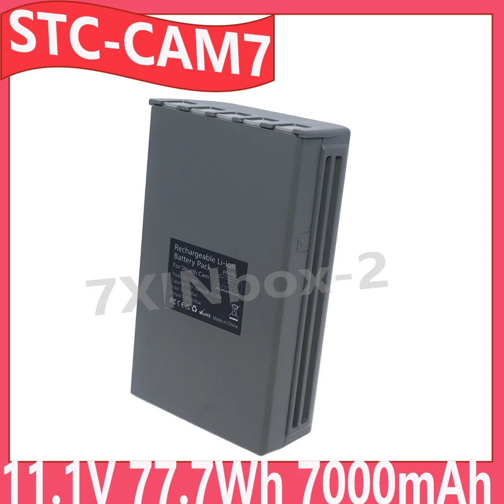 STC-CAM7 7000mAh Rechargeable Lithium Replacement Battery For Stealth Cam Trail Camera Deceptor Fusion Connect MAX Flashback