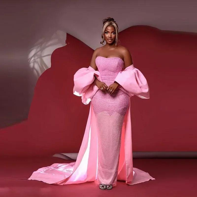 

Роскошное вечернее платье с кружевной наклейкой русалки, сексуальное вечернее платье с открытыми плечами и съемным хвостом, вечернее бальное платье по индивидуальному заказу