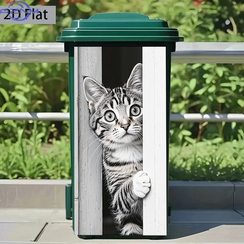 2D Flat Printing 1pc Trash Can Sticker  