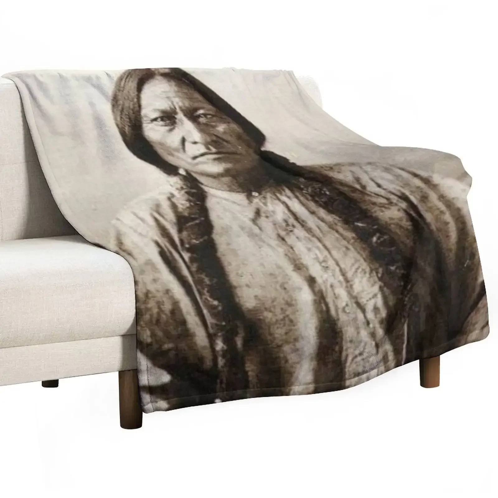 

Sitting Bull - Hunkpapa Lakota Throw Blanket Sofa Flannel Fabric Single Blankets