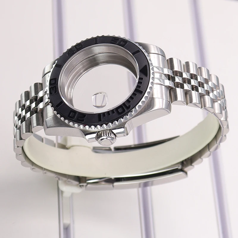 

40mm Stainless Steel Watch Case Jubilee Bracelet For Seiko NH35 NH36 NH38 Miyota 8215 ETA 2824 Movement 28.5mm Dial YACHT-MASTER