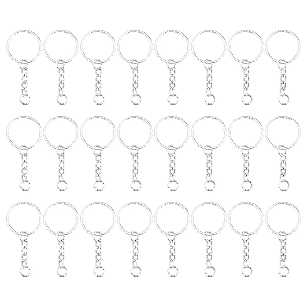 

50 шт. брелок для ключей с цепочкой, металлические брелоки, прочные для маленьких аксессуаров, креативный подарок, изготовление ювелирных изделий, никелевый цвет