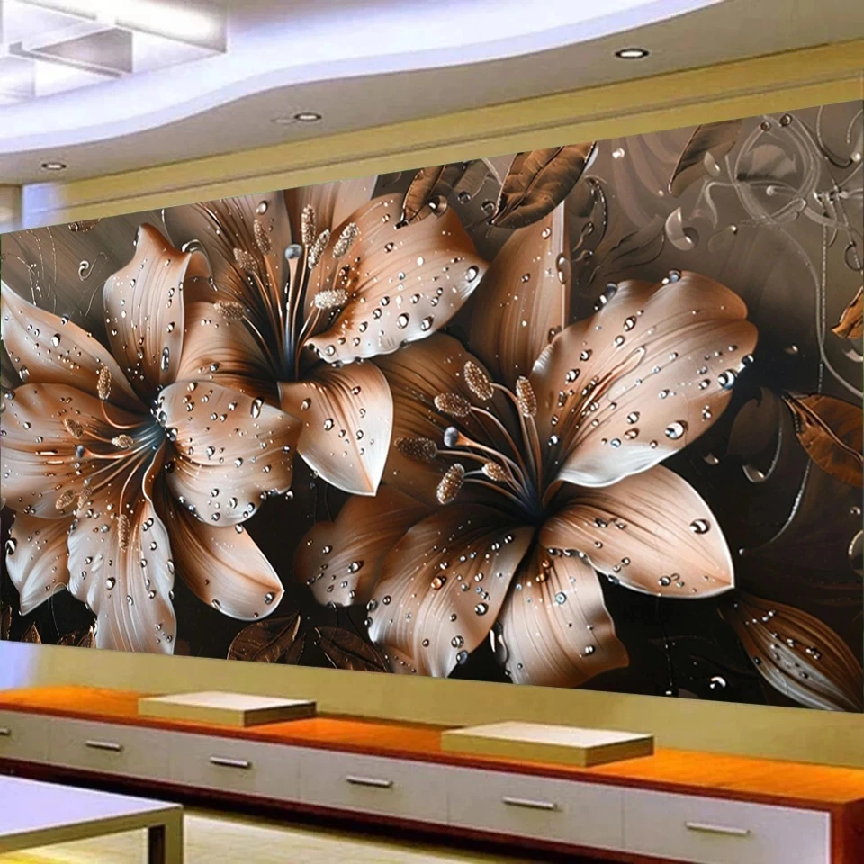 New Diamond Painting Large Size Flowers Lilies Diamond Embroidery Full 5D Cross Embroidery Room Decoration