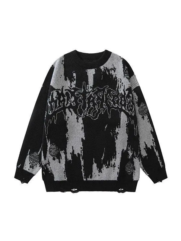 

European and American style street new European and American tide brand winter large knitted sweater