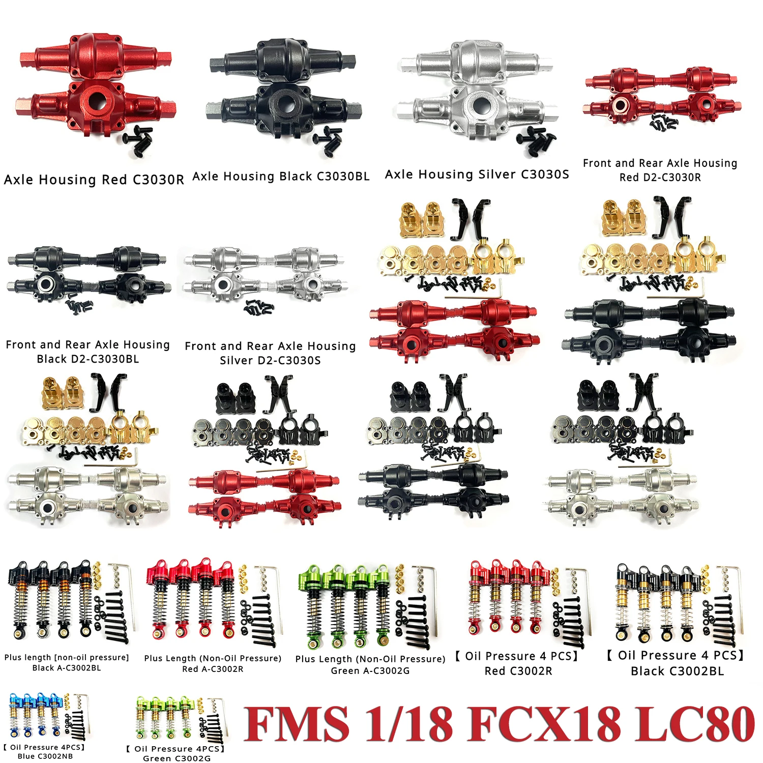 FMS 1/18 FCX18 LC80 RC symulacja wspinaczki rowerowej mosiężna mosiężna modernizacyjna obudowa osi modernizacyjnej