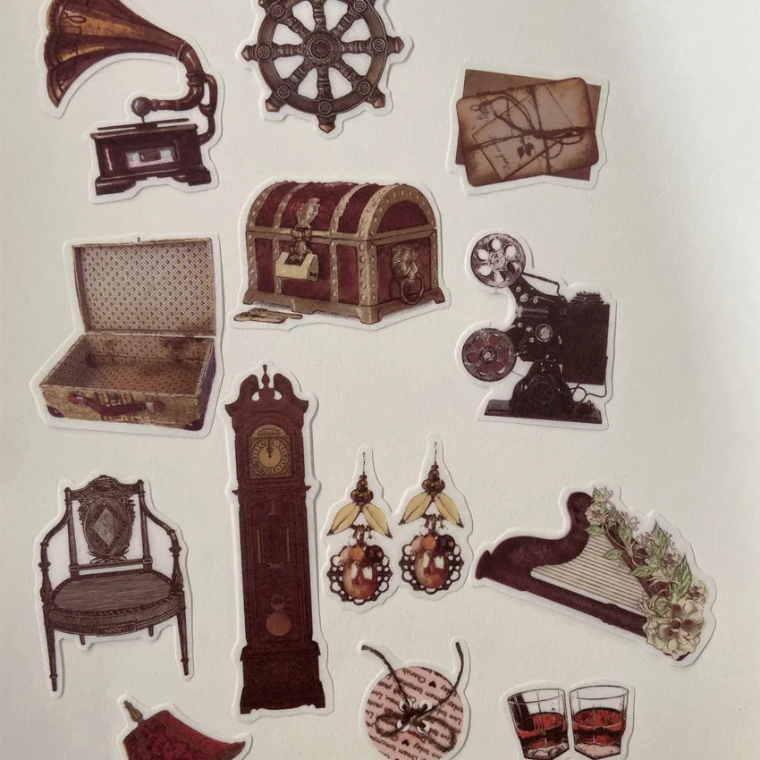 60pc/bag Vintage Object Carriage Washi Decoration Sticker Paper Diy Handmade Diary Album Scrapbooking