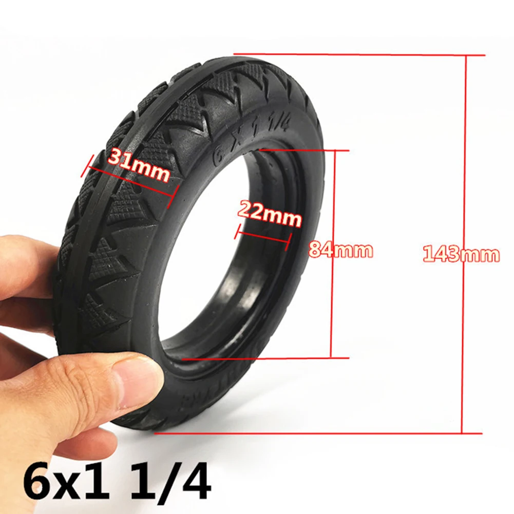 

Wheel Solid Tire 6X1 1/4 Accessories Black Rubber Spare Parts 6 Inch Electric Scooter Mini Electric Car Replacement