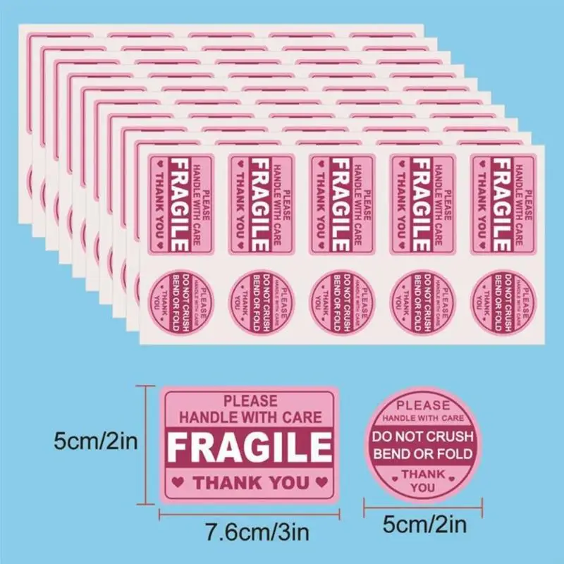 Y5LB 10 Sheets Fragile Labels Fragile Sticker Handle for Easy Identification