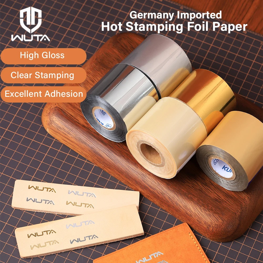 

Фольга для горячего тиснения WUTA Kurz для кожи, термотрансферная пленка для бронзирования, анодированная позолоченная бумага для логотипов, DIY, поделок, карточек, коробок