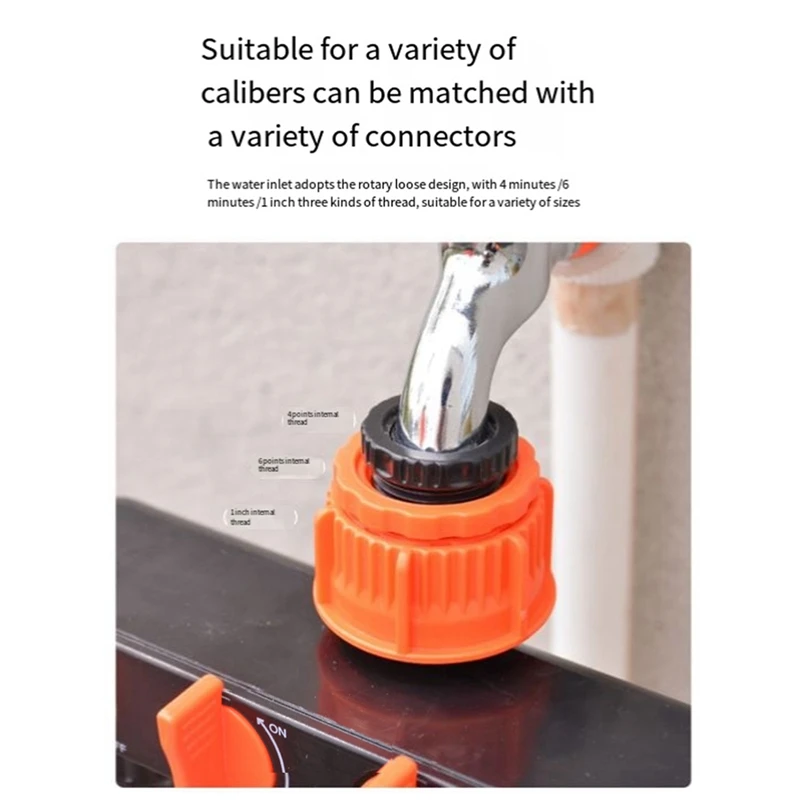 AB43-Versatile 4-Way Faucet Dispenser With On/Off 4-Way Valve Connector, Suitable For Outdoor Gardens & Vegetable Gardens.