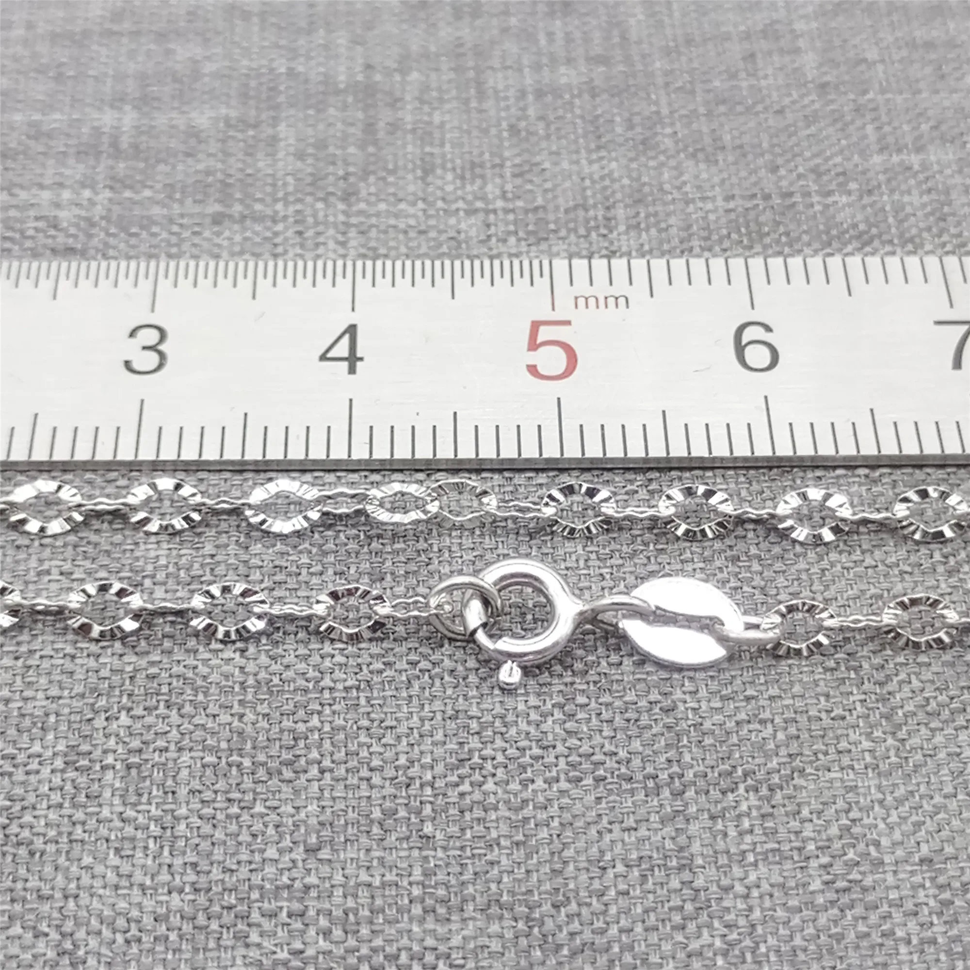 Sparkle Cable Chain Necklace in 925 Sterling Silver with Rhodium Plating 16 18 Inches