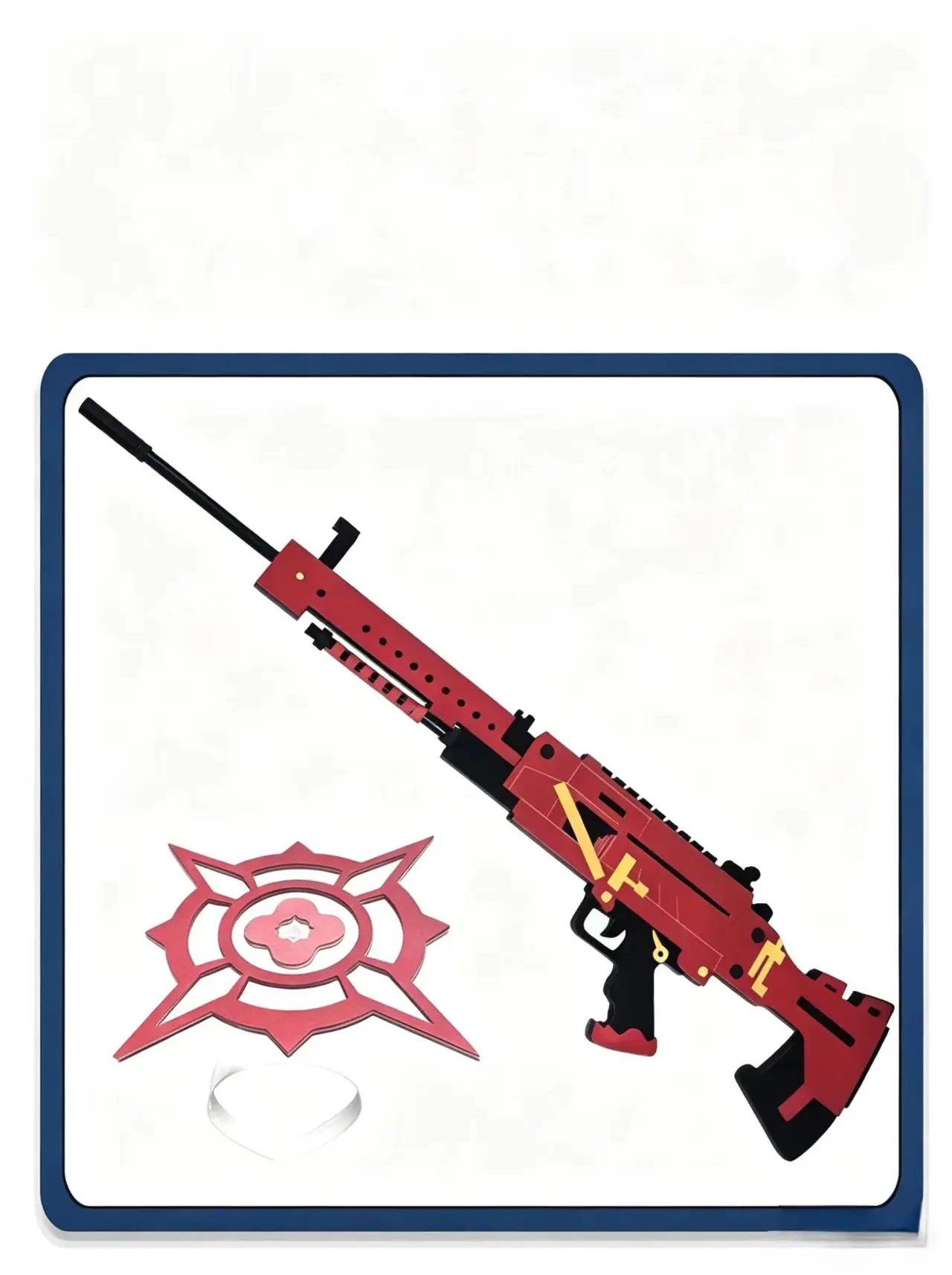 

Asagi Mutsuki Cosplay Set Blue Archive Mutsuki's Red Sniper Rifle and Flower Halo Props for Halloween Christmas Theme Party