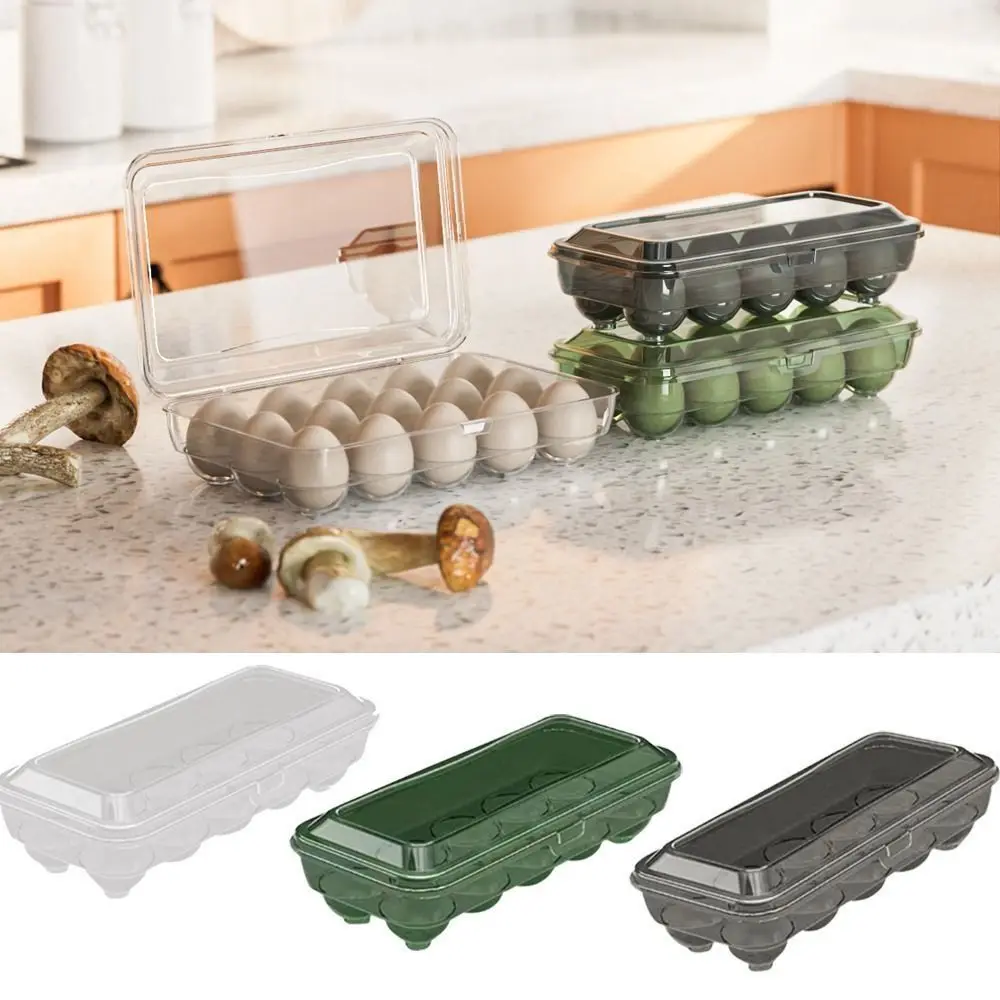 Portable 10/15 Grids Egg Box Anti-fall Kitchen Tools Eggs Case Transparent Container Egg Holder